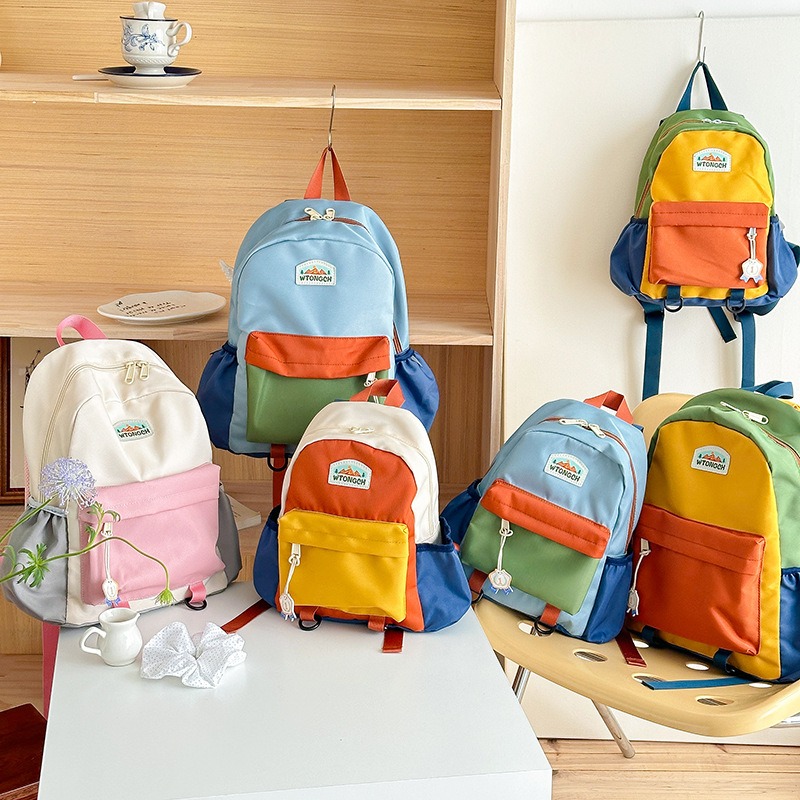 New Color Blocked Children's B - đánh giá và giá Canvas Backpack Casual